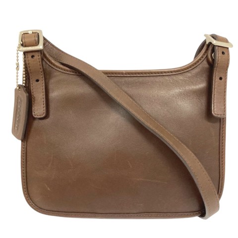 Coach Leather Crossbody Shoulder Bag with Charm Brown B03-9142