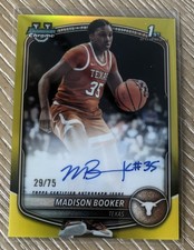 2025-26 Bowman Madison Booker Auto Yellow /75 Texas Longhorns 