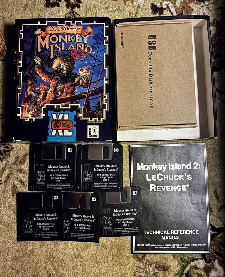 Monkey Island 2: LeChuck’s Revenge Kixx XL PC 3,5” Floppy Disk - W/ Disk Reader - Image 2 of 4