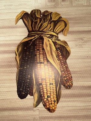 Vintage Dennison Indian Corn Single Sided Die Cut Thanksgiving decoration