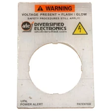 1PC ATC DIVERSIFIED ELECTRONICS UPA-WP100 Power Alert, Ansi Warning Plate For U