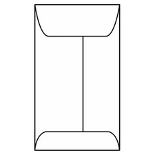  4-1/4D Open End Coin Envelopes, 3" x 4-7/8", 24 , White Kraft, Center Seam