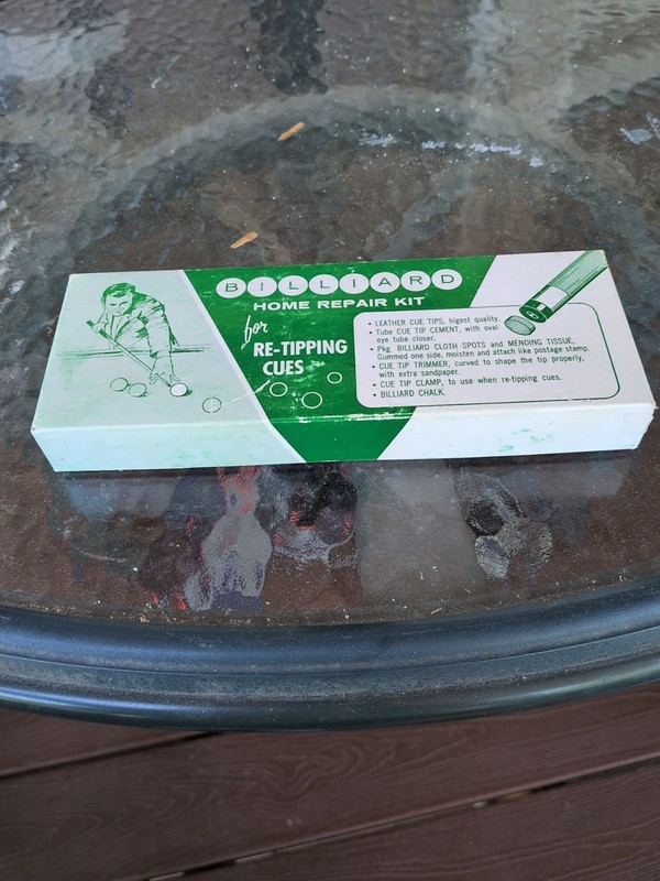 VINTAGE TWEETEN BILLIARD HOME REPAIR KIT FOR RE-TIPPING CUES.NEE