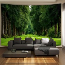 1pc Extra Large Tranquil Forest Landscape Photo Tapestry, High-Definition Polyes