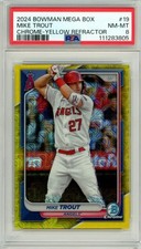 PSA8 2024 Topps Bowman Mega Box Mike Trout Yellow /75 Angels
