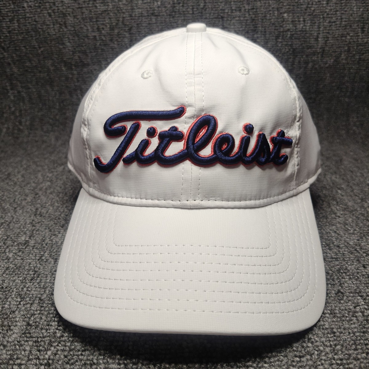Titleist White Golf Hat Adjustable Strapback French Flag Embroidery New Z0403