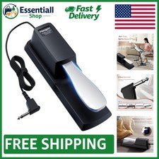 Universal Sustain Pedal for Digital Pianos - Portable Foot Damper, Carbon Black