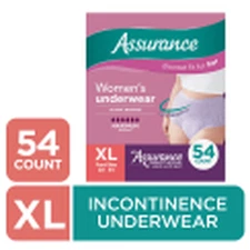 Assurance Women’s Incontinence & Postpartum Underwear, Size XL, Choose Count
