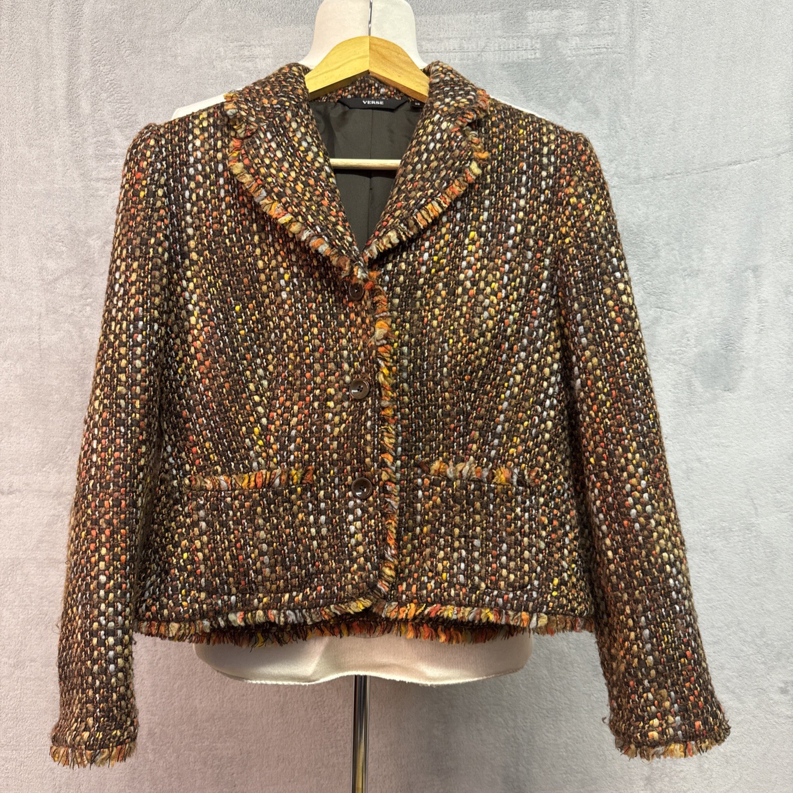 Verse Boucle Wool Mix Ladies Jacket - Euro 38 (UK10) - Autumnal - Exc Condition