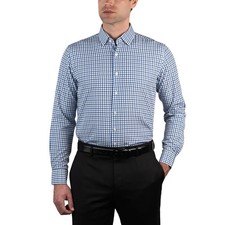 Nautica Men's Slim Fit Stretch Performance Dress Shirt Blue, XXL 18-18.5