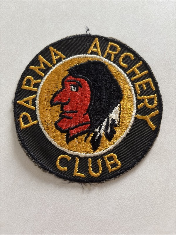 Vintage Patch Parma Archery Club Head Of Native American Logo 