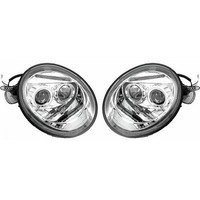 Design Scheinwerfer FüR VW Beetle Baujahr 1998-2005 Klarglas/Chrom Angel Eyes