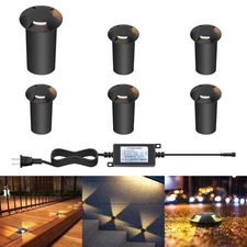 LED Outdoor In Ground Lights with Protecting Shell, Warm White Φ2.36in Low Vo...