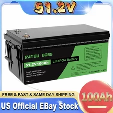 48V 100AH Lithium Battery LiFePO4 5120Wh 15000+Deep Cycle Rechargeable Golf Cart