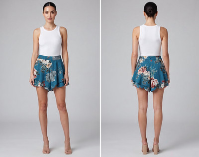 Zara Basic Collection Ruffle Hem Shorts Size Small