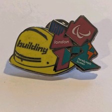 London Olympics 2012 building hard hat enamel pin badge