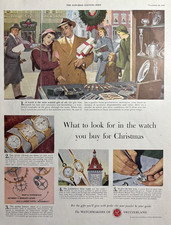 1949 Watchmakers Of Switzerland Jeweler Christmas Movement Best VTG Print Ad