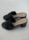 Bottero Womens Black Leather Open Toe Slip On Block Slide Heels Size 6 — photo 3