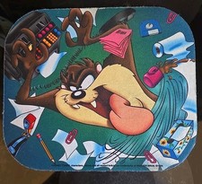 1994 Vintage Looney Tunes Tazmanian Devil Mouse Pad 9 x 7 3/4 In.