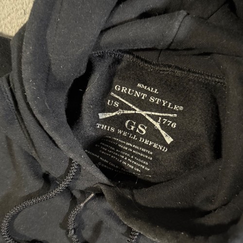 Grunt Style Realtree Fishing It Was This Big schwarzer Hoodie Herren Größe Small - Bild 3 von 7