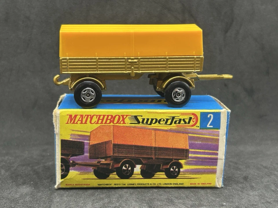 Matchbox Superfast MB2 A1 : Mercedes Trailer - Orange Canopy (MINT) & Type G Box - Image 2 of 4