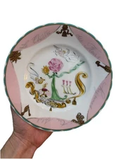 VINTAGE Le Théâtre Des Fleurs SHISEIDO JAPAN PORCELAIN 7 INCH Footed Plate