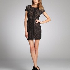 Max & Cleo Chloe Little Black Lace Dress