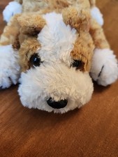 Russ Plush Puppy  Brandy  Lying Brown Beige Terrier Small Stuffed Animal 8 Inch