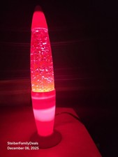 Intertek Glitter Glow Lamp Lava 13" Allover Pink W/ Silver Sparkle Tested Works 