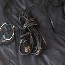 Black Flat Power Cable 15 ft 2-Prong Plug to ...