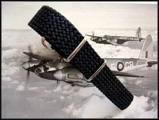 Black 18mm Braided Woven NATO G10 ® military watch strap band Bond IW SUISSE USA
