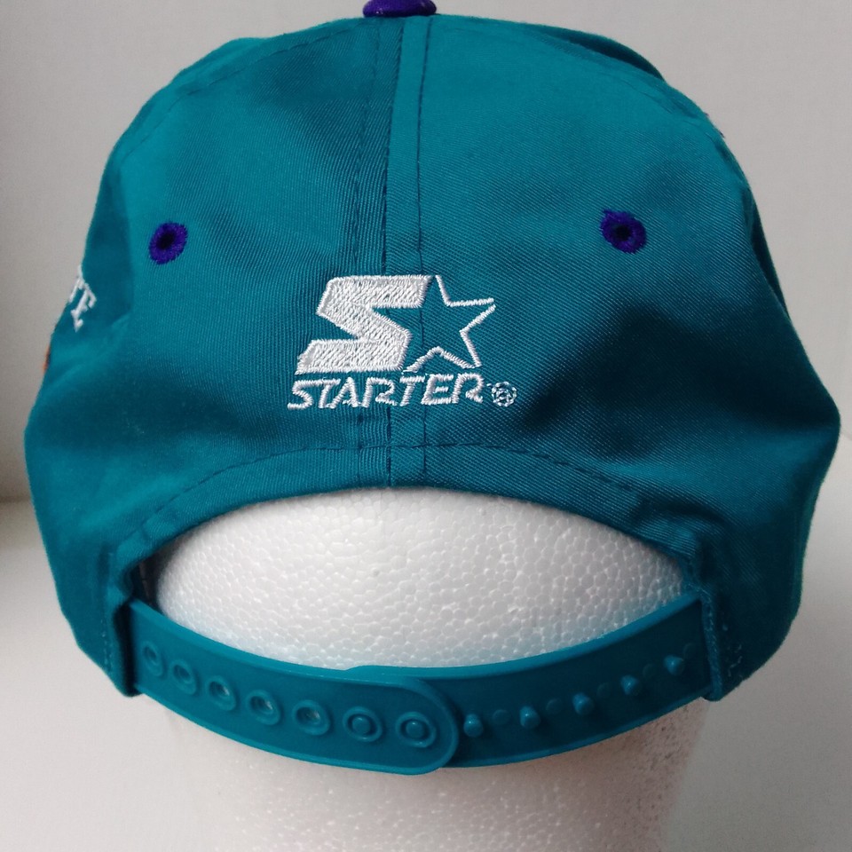Vintage Starter Hat NBA Charlotte 90s Snapback Basketball
