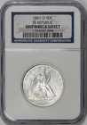 1861-O Seated Liberty Half Dollar CONFEDERATE CSA W-14 SS Republic UNC #CXV9