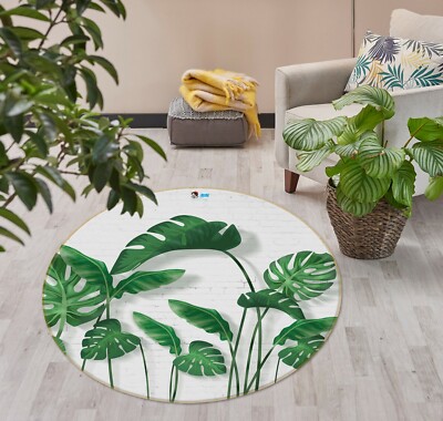 3D Green Leaves Simple NAO9911 Game Rug Mat Elegant Photo Carpet Mat Fay