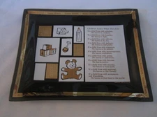 Vintage Black Glass Plate Medical Similac Children Learn What They Live J.P. Co.