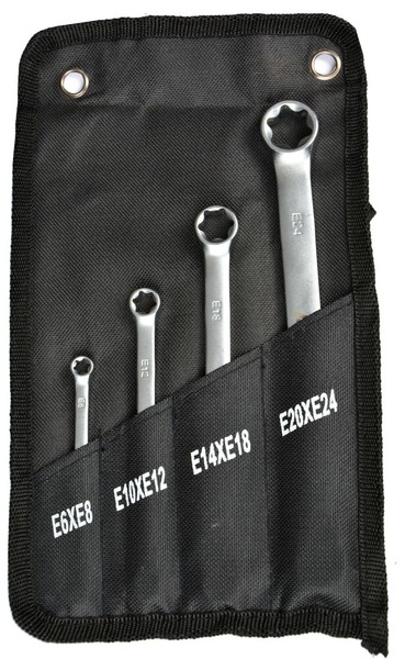 Aussentorx Doppel RingschlüSselsatz SchraubenschlüSsel Torx E6 - E24 Farys-image