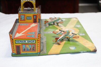 1930's-40's Wyandotte Tin Toy American Airlines City Airport 1930's-40's Wyandotte Tin Toy American Airlines City Airport