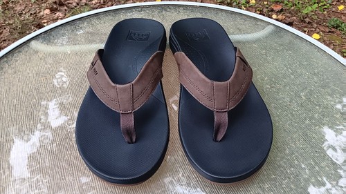 Mens REEF Cushion Spring Slip On Flip Flops Sandals Shoes Brown Size 13 - Picture 5 of 12