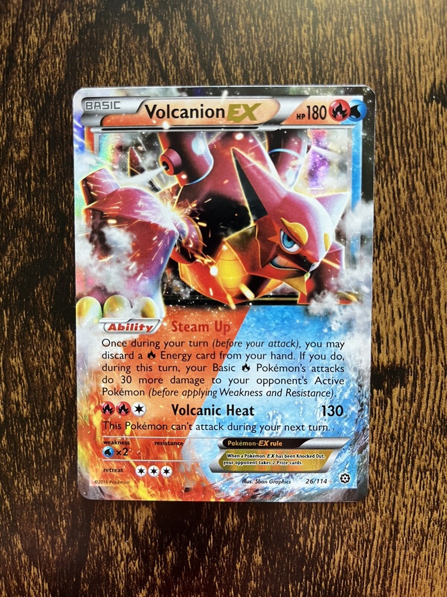 Volcanion EX 26/114 Steam Siege Ultra Rare Holo Pokémon TCG Card NM/Mint
