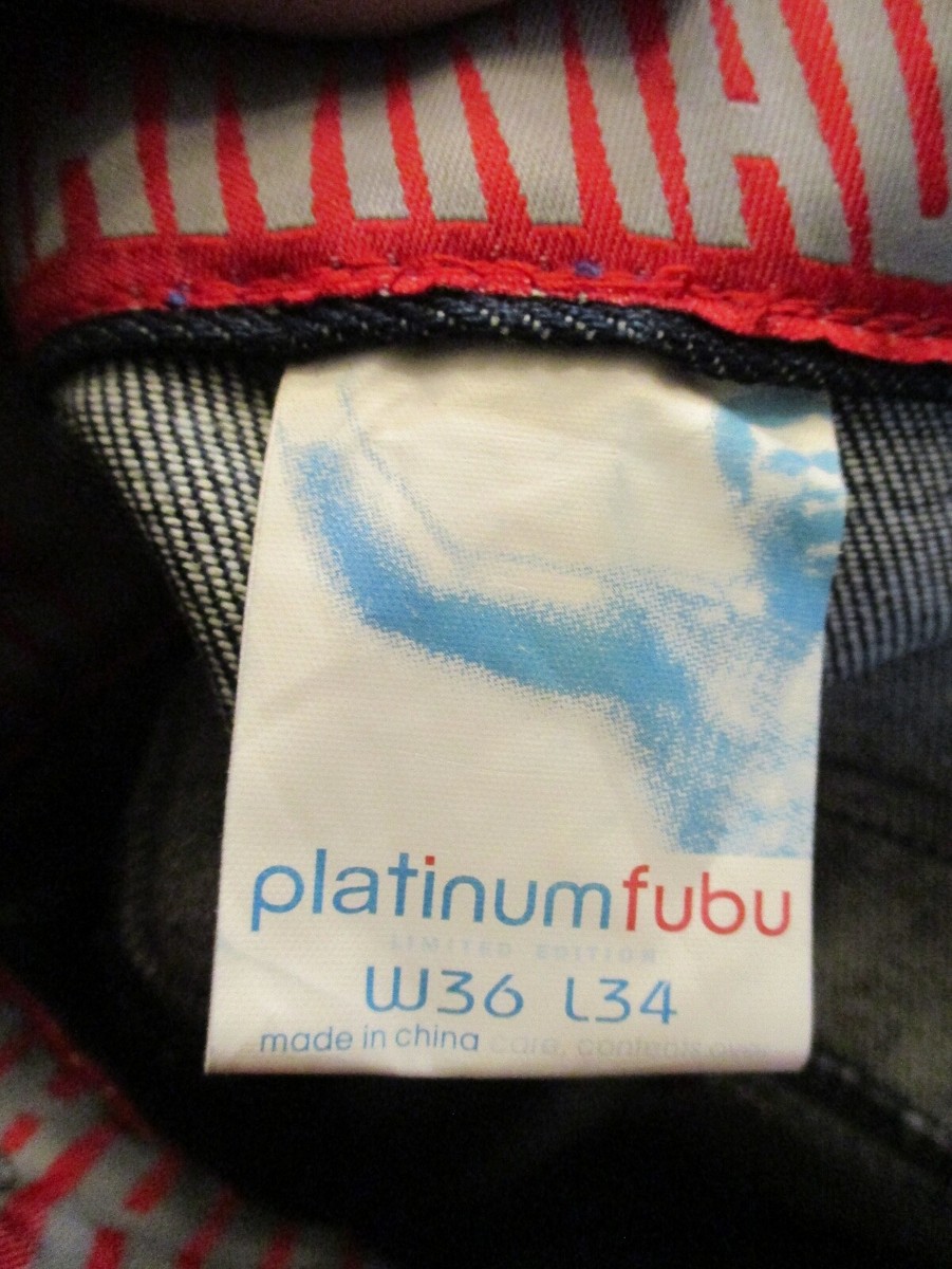Fubu Platinum authentic Muhammad Ali M501 stiff wide leg jeans 34 