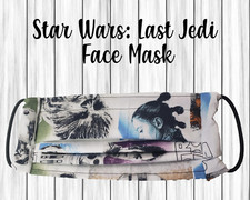Star Wars Last Jedi Handmade Fabric Mask Washable Filter Pocket Nose Wire