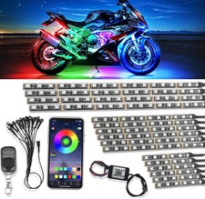 16pcs Rgb Bluetooth Motorcycle Led Light Accent Glow Neon Strip App Control Kit