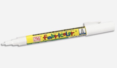 Zig PFC20-000ZIG Fabricolor Fine Tip Marker, 2mm, White
