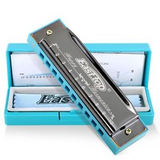 Blues Harmonica Diatonic 10-Hole C Key with Case Cloth Manual Beginner