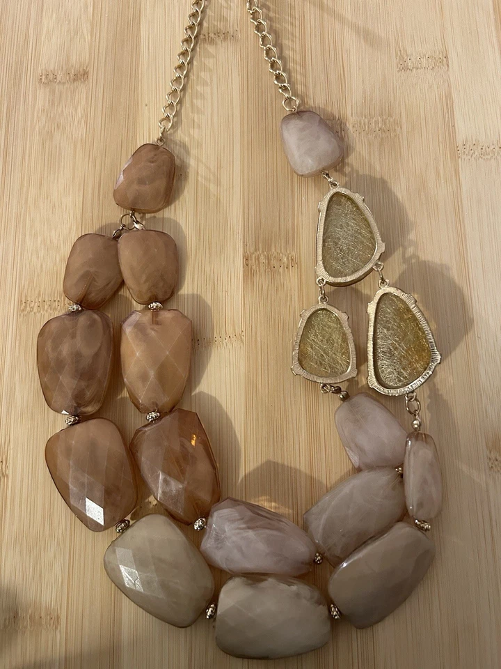 Collar grueso dorado, tostado y naranja 20" Foto 4 de 4