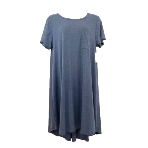 NWT LuLaRoe Carly dress women’s size 3XL 3X 24 26 solid heather blue swing NEW