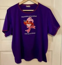 Bon Worth Red Hats Society Embroidered Purple Shirt Size L Petite