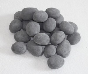24 Pcs Gray Ceramic Fireplace Pebbles For Gas Fireplace Rustic