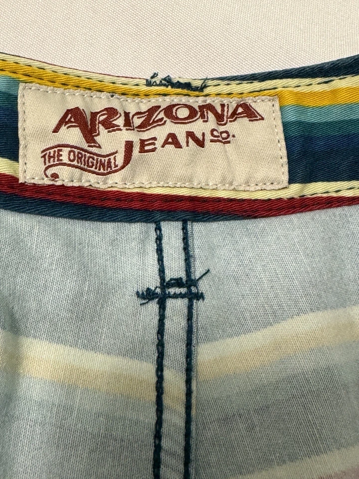 Pantalones Cortos Arizona Para Hombre Talla 38 Verde Bosque con Rayas Rojas Amarillas (Sho1364Z2) Foto 4 de 4