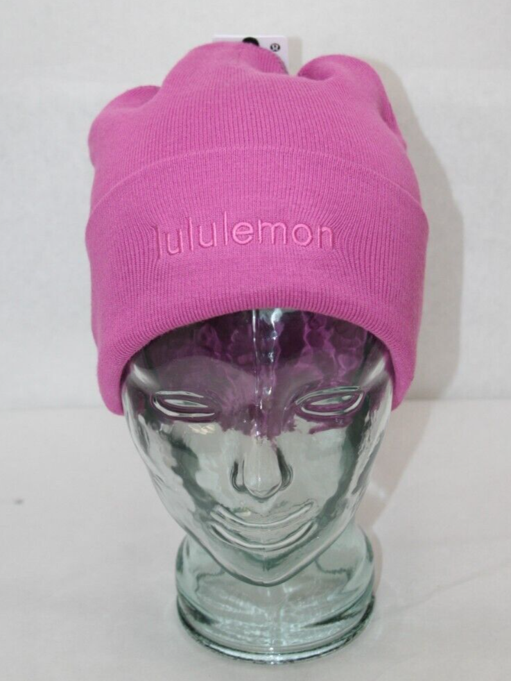 Lululemon Warm Revelation Beanie Wordmark Logo Pow Pink Tone  display picture 3